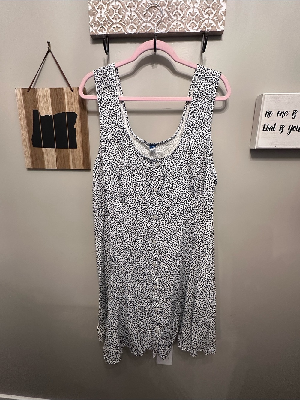 Old Navy Black & White Dot Scoop Neck Tank Dress
